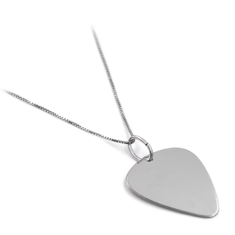 925 Sterling Silver Guitar Pick Pendant Necklace Personalized