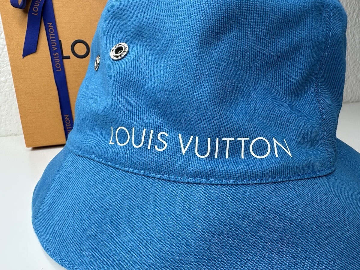 NWT Louis Vuitton Monogram Denim Bob Bucket Hat in White M76212