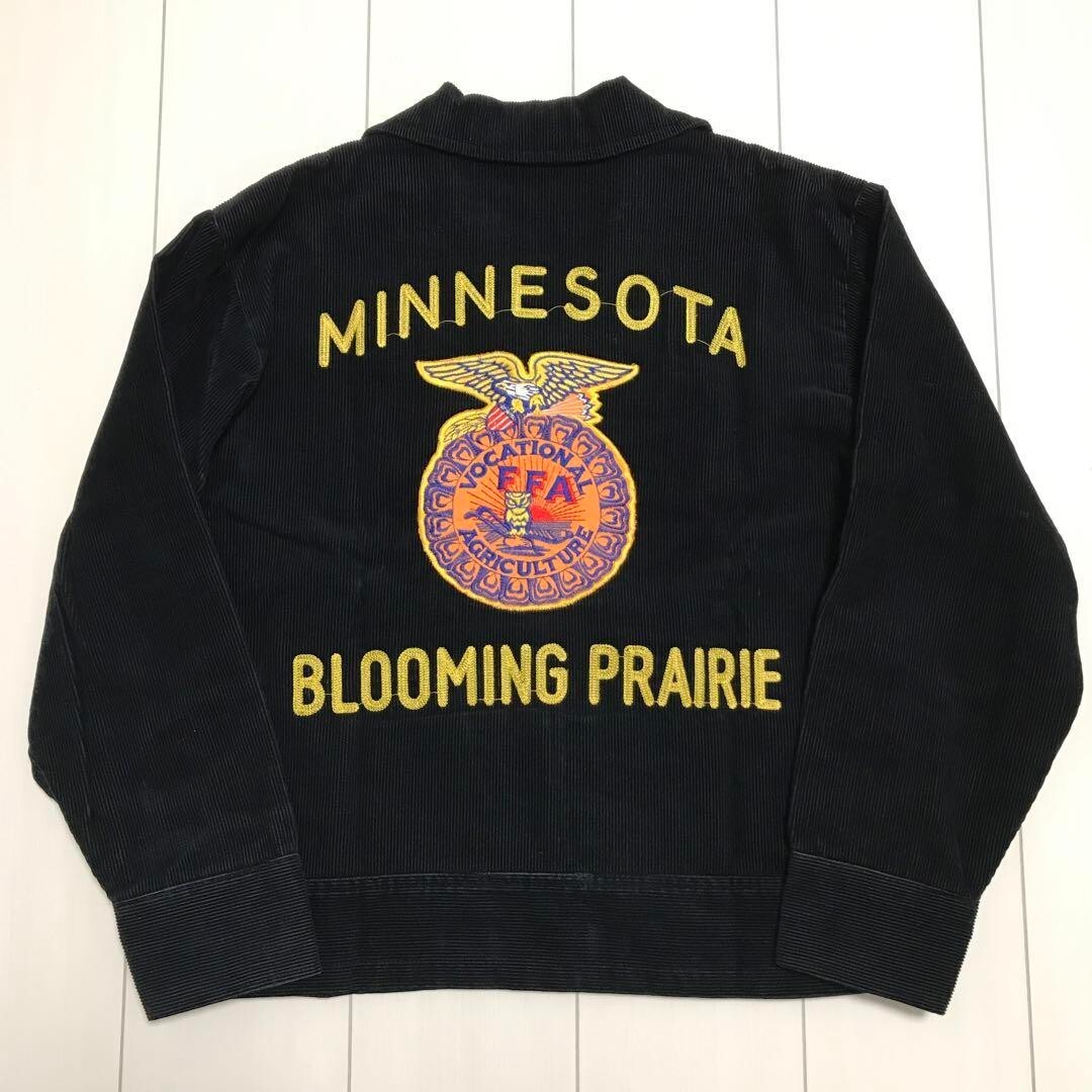 New Vintage FFA Jacket Black Corduroy L 90s Deadstock Made in USA