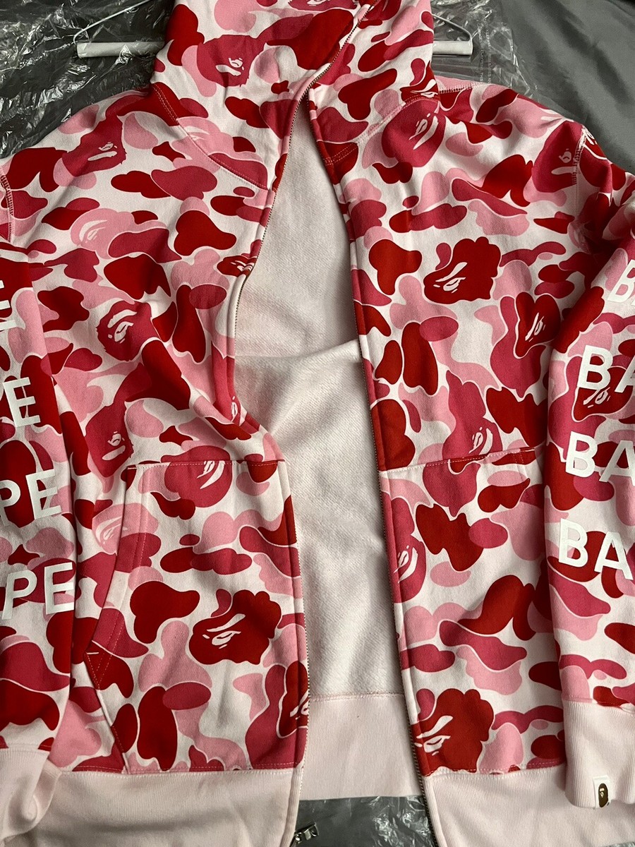 Bape Big ABC Camo Relaxed Fit Full Zip Hoodie XL Pink | eBay