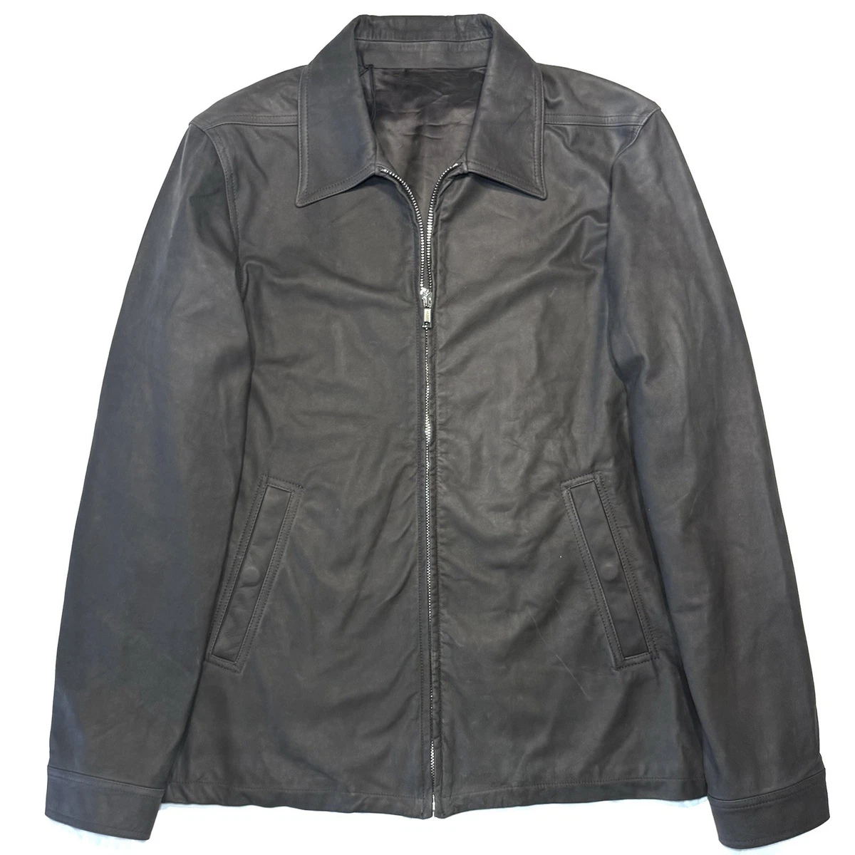 Rick Owens Leather Outer Shell Gray Coats, Jackets & Vests for Men