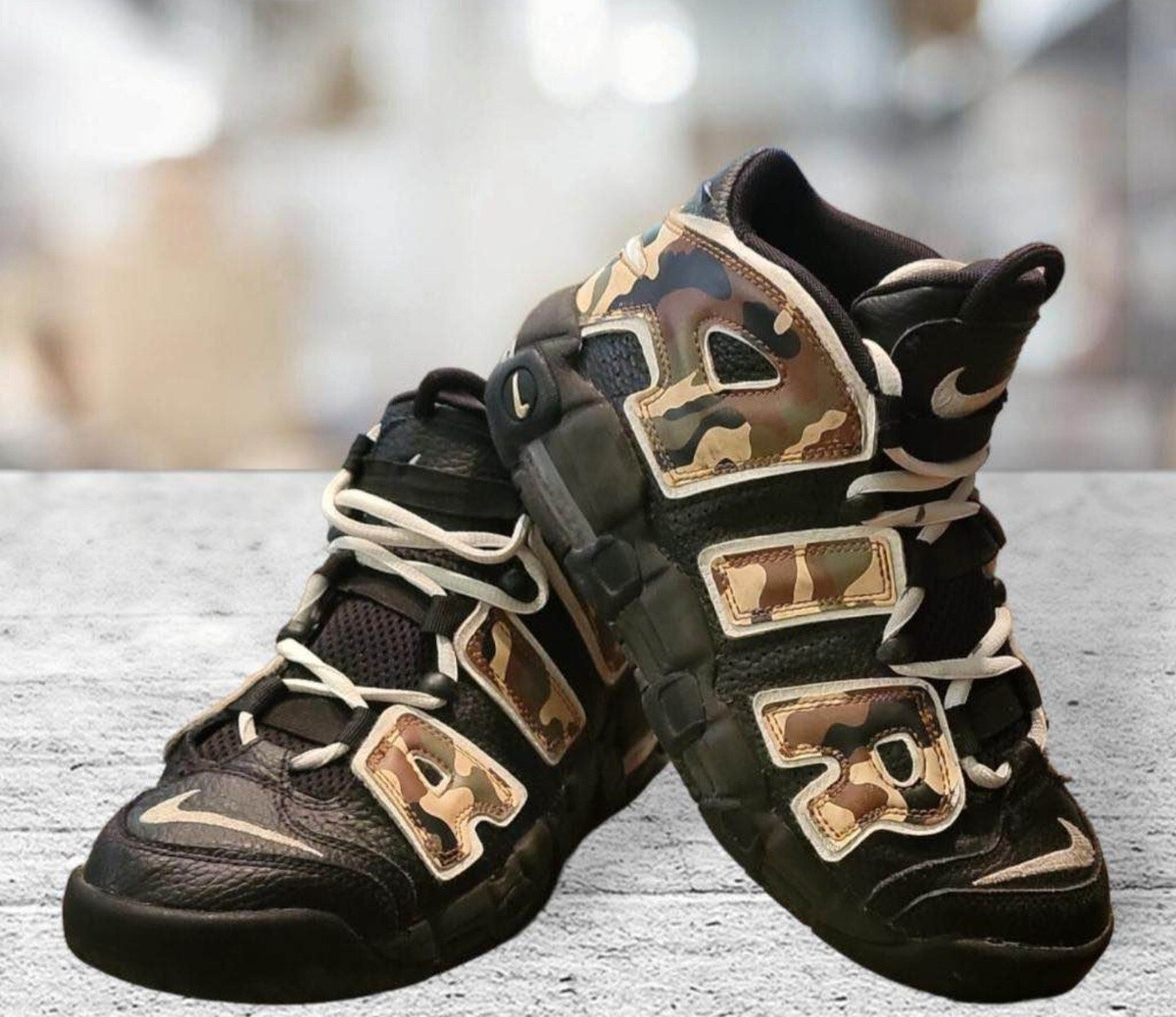 Size 7y- Nike Air More Uptempo QS Black Camo 2019 CJ 0930-001 | eBay