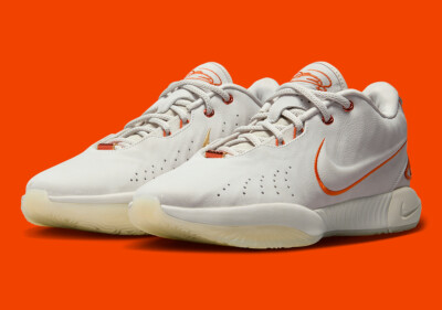 Nike LeBron XXI 21 Akoya Light Bone Campfire Orange FV2345-001 sz