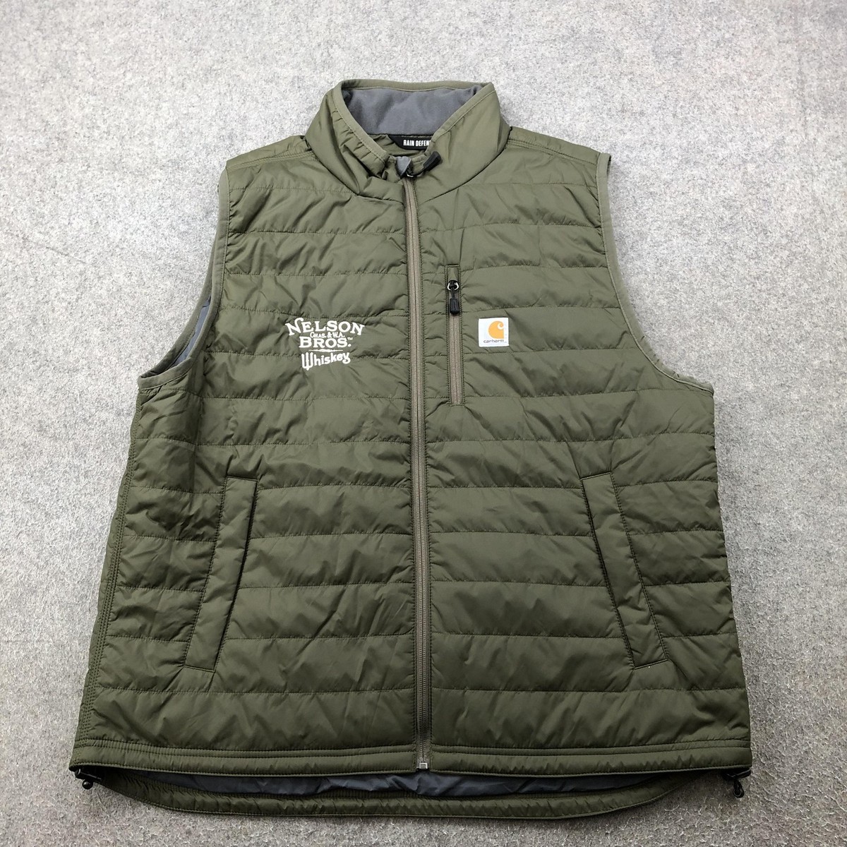 Carhartt Vest Mens XL Green Rain Defender Insulated Quilted