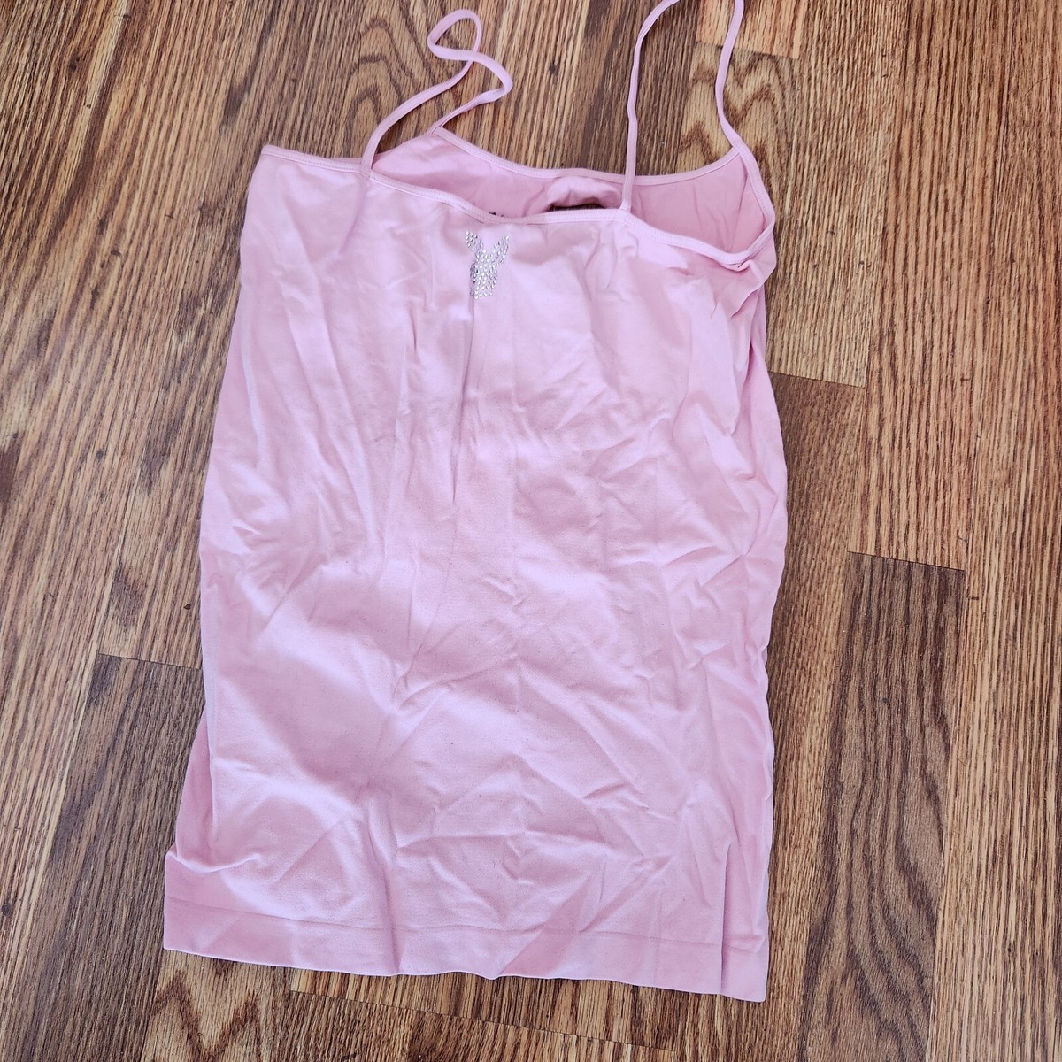 Vintage Y2k Playboy Tank Top Baby Pink Womens Xl Intimates 90s New