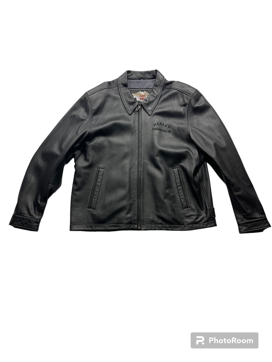 Harley-Davidson Black Leather Jacket RN 103819 CA 03402 Mens Size