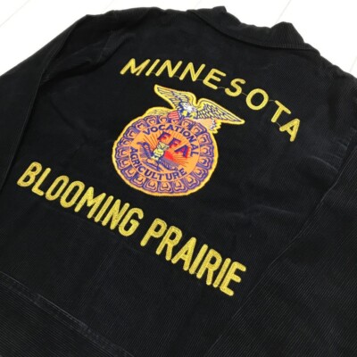 New Vintage FFA Jacket Black Corduroy L 90s Deadstock Made in USA