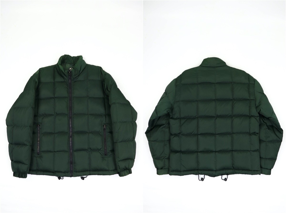 Gap Vintage 90s Green Nylon 3D Panels Quilted Puffer Down Jacket