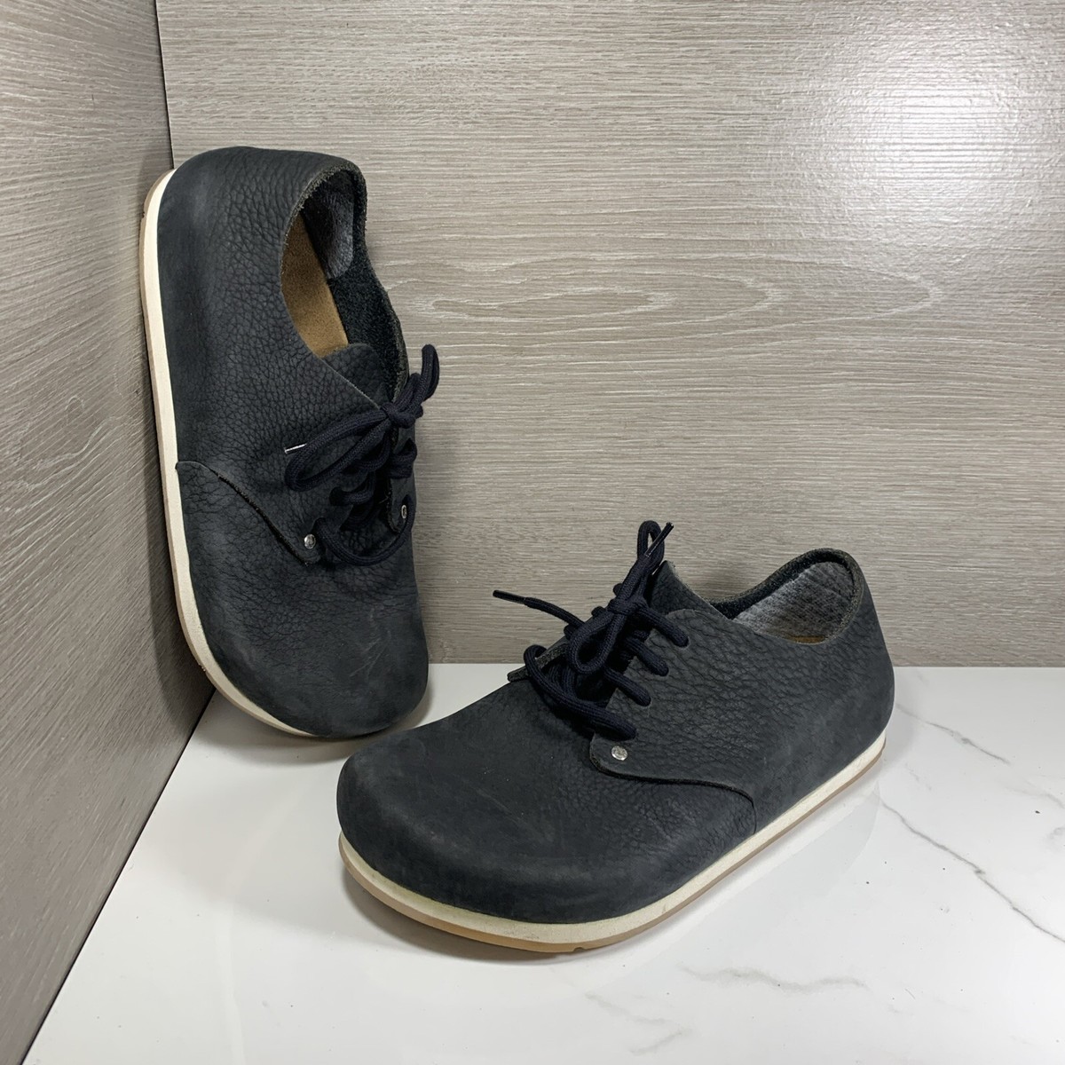 Birkenstock Unisex Maine Black Suede Lace Up Clog Shoe Size 41 M