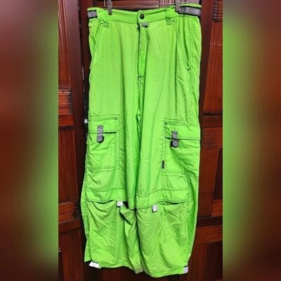 Men's Vintage 90s Macgear Neon Green Cargo Rave Pants Size 34 | eBay