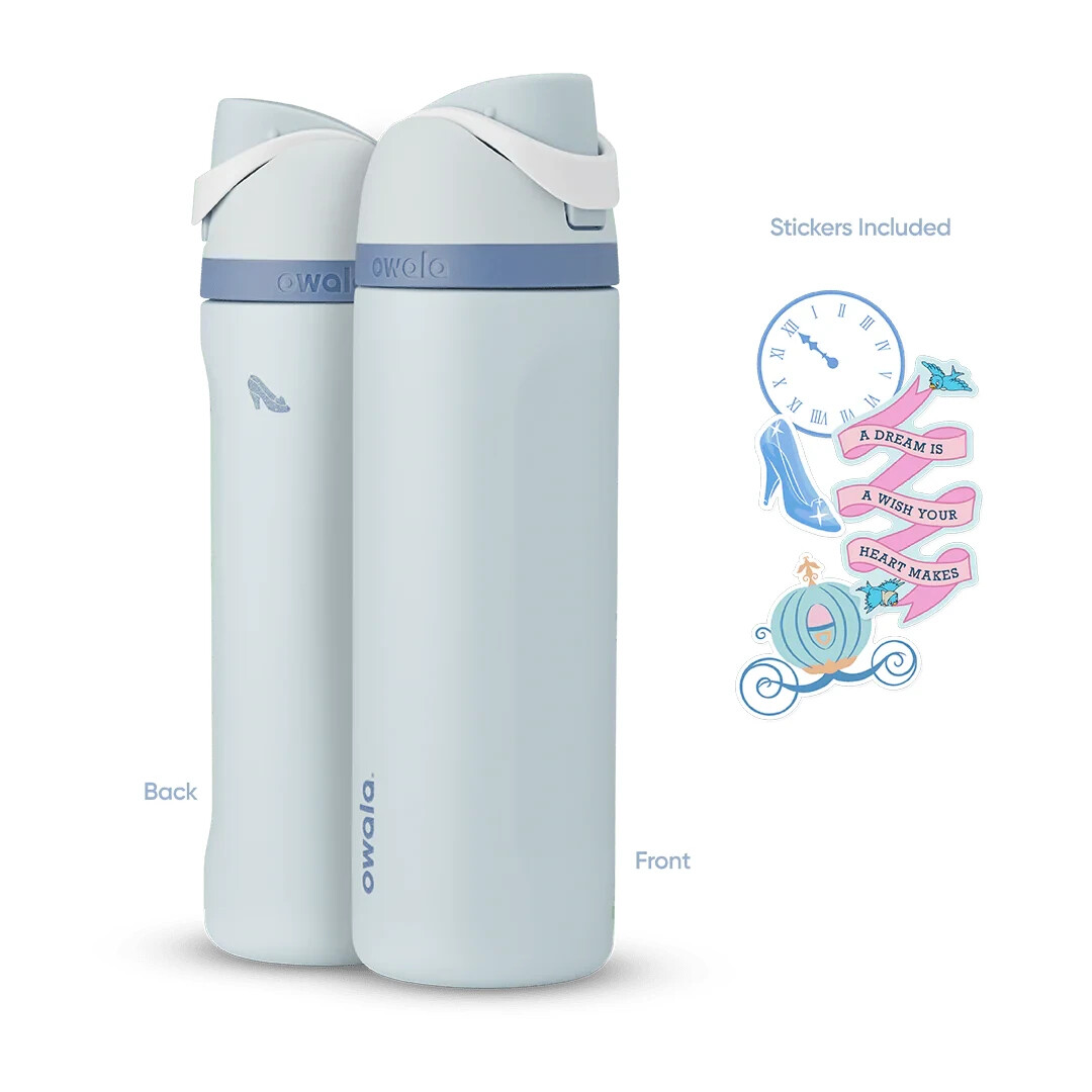 Owala Cinderella Disney Princess 24 oz FreeSip Blue Water Bottle