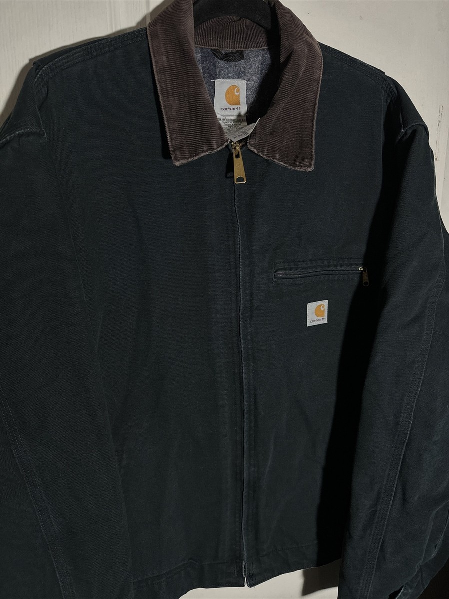 Carhartt J01 Blk Black Detroit Blanket Lined Vintage Jacket 46