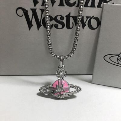 Vivienne Westwood Necklace Shooting Star Orb Silver Pink NO BOX | eBay
