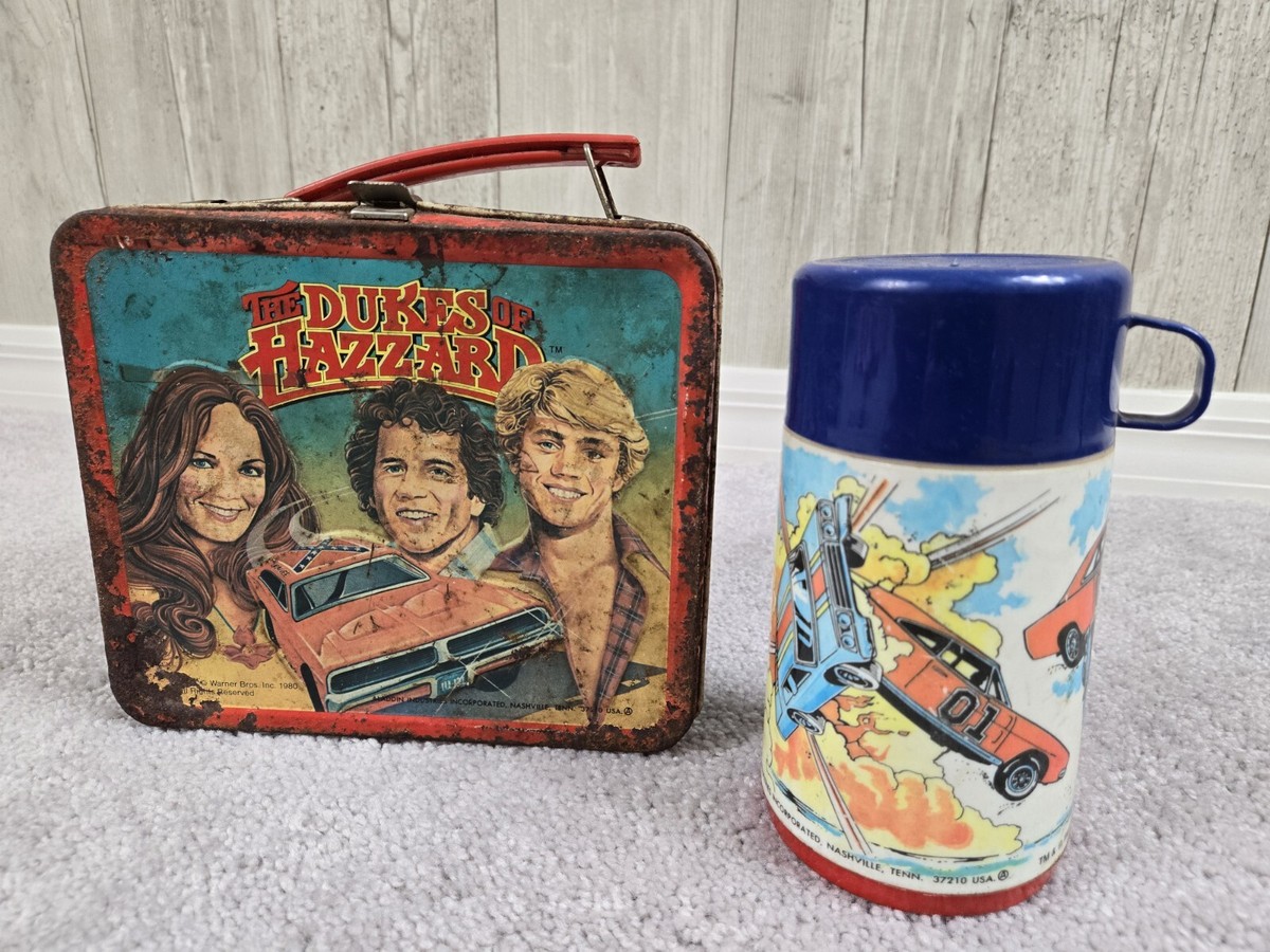 Vintage Dukes Of Hazzard Metal Lunch Box With Thermos 1980 Aladdin