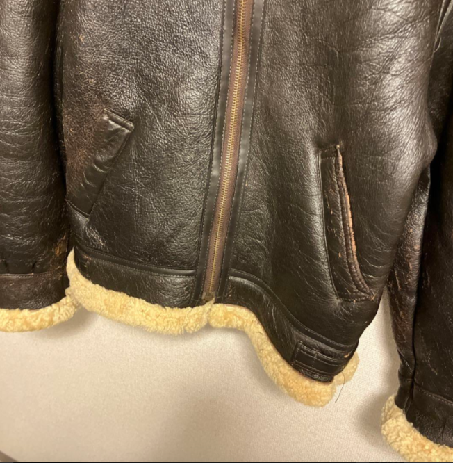 TEODEM Shearling mouton jacket flight B-3 Type leather men's brown