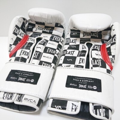 RVCA × EVERLAST Collaboration Boxing Gloves 14oz White Magic Tape