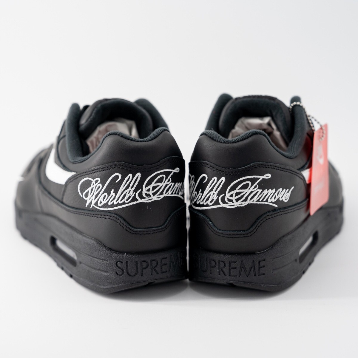Size 13 - Supreme x Nike Air Max 1 '87 SP Black White for sale