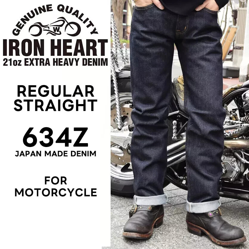 IRON HEART 634Z 21oz EXTRA HEAVY DENIM JAPANESE BIKER STRAIGHT