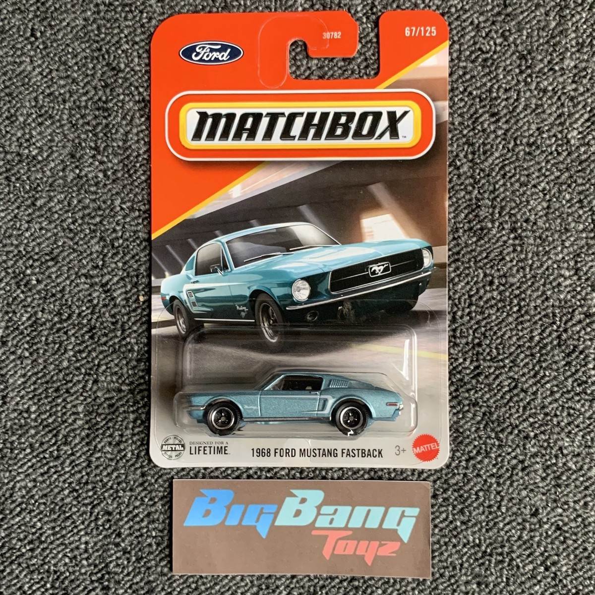 Matchbox 1968 Ford Mustang Fastback Blue #67 Mainline 2025 Case M