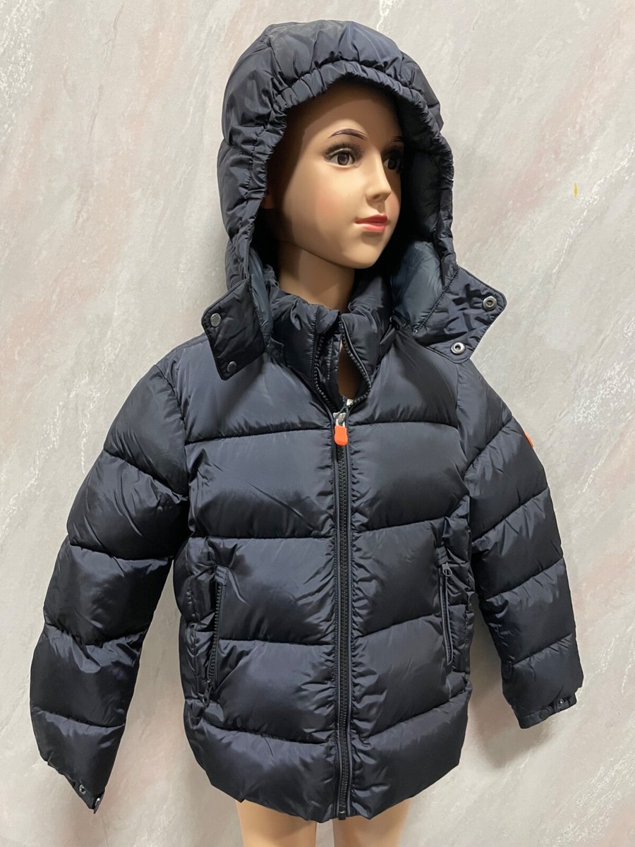 Save the Duck Down Alternative Detach Hood puffer ski jacket Black