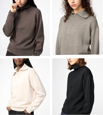 UNIQLO U Double-faced Half-zip Sweater 4 Colors 480106 Women's