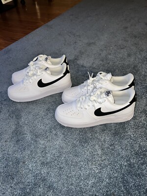 Size 11 - Nike Air Force 1 Low '07 White Black Pebbled Leather | eBay