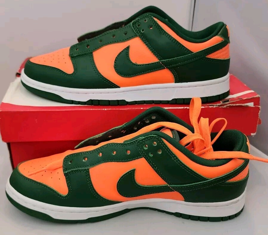 Nike Dunk Low Retro Gorge Green and Total Orange Cut Sneaker Shoe