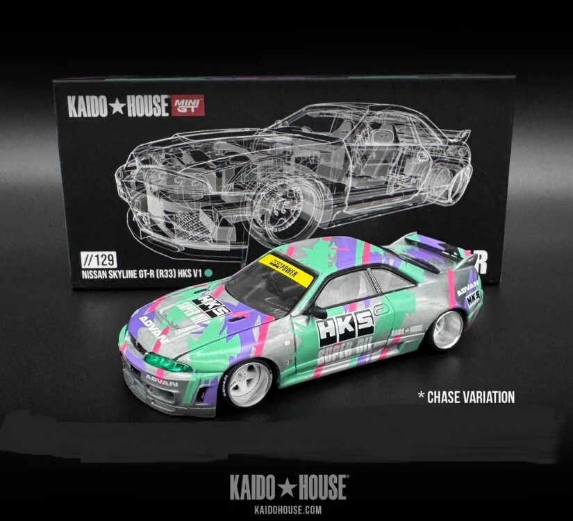 Chase! Mini GT x Kaido House 1:64 Nissan Skyline GT-R R33 HKS V1