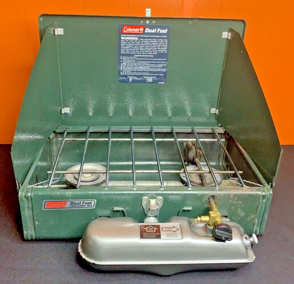 Coleman Model 424 Dual Fuel 2 Burner Camp Campstove Survival