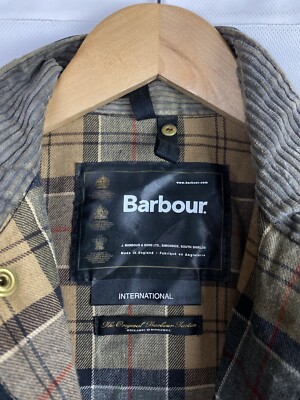 Barbour A7 International men's waxed cotton multipocket sample