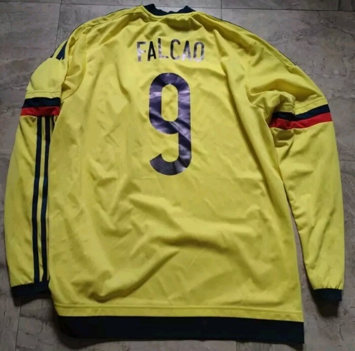 Adidas Colombia home soccer jersey 2014 Falcao #9 size XL | eBay