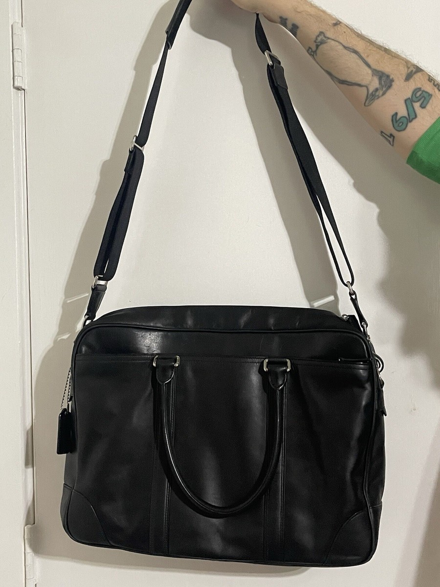 Coach Work Bag Beautiful Black Leather Commuter Laptop Bag Large