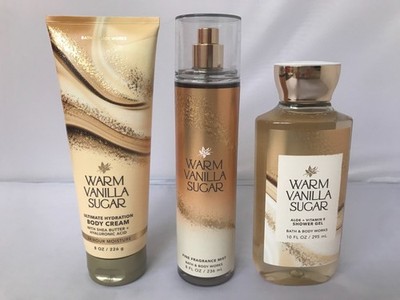 BATH and& BODY WORKS WARM VANILLA SUGAR MIST CREAM SHOWER GEL GIFT