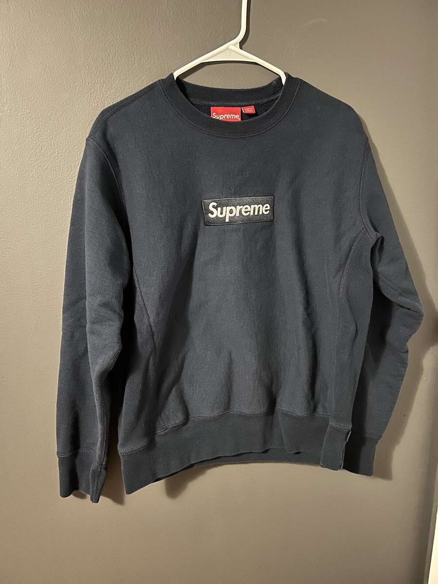 Supreme Box Logo Crewneck (FW18) Navy Size S | eBay