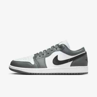Air Jordan 1 Low Basketball Shoe White/Iron Grey-Black 553558-152