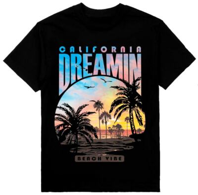 California Dreamin Mens Heavyweight T-Shirt Print On Shaka Wear