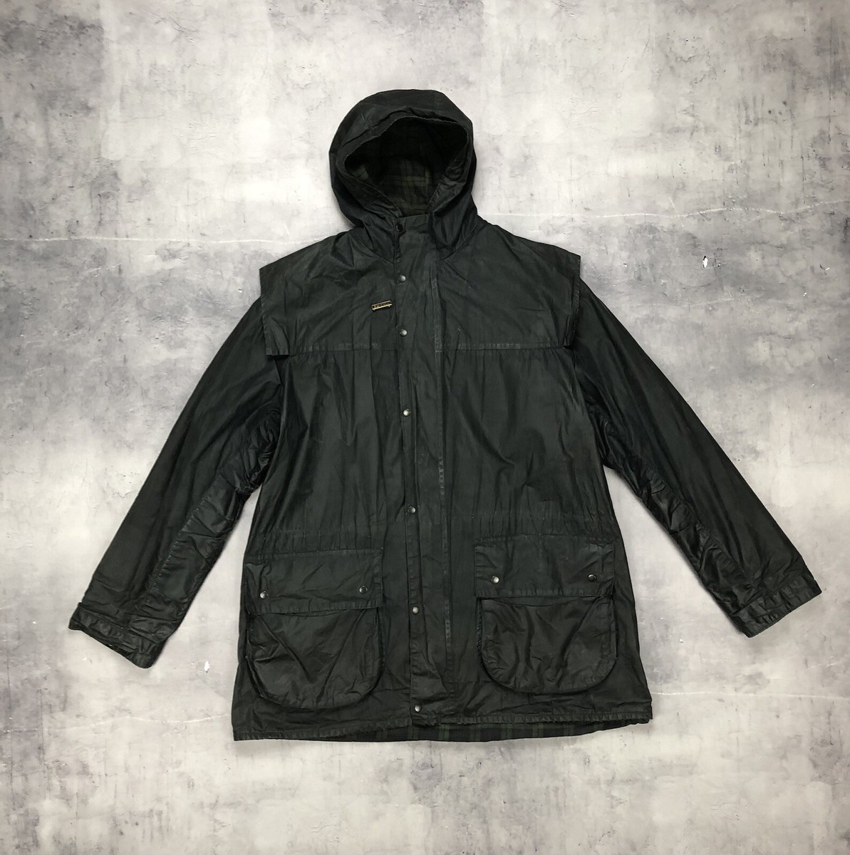 Barbour A6 Lined Durham Blackwatch Lined 90s 1998 Wax Jacket Black