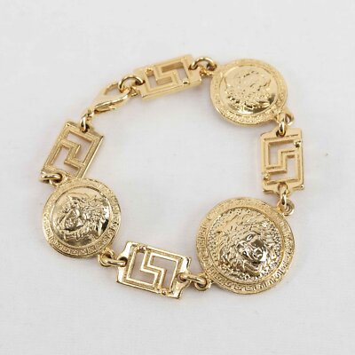 Vintage Gianni Versace Medusa Head Coin Bracelet – Gold-Tone | eBay