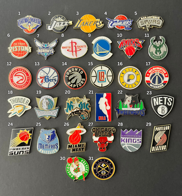 NBA Enamel Pins - Basketball Team Logo Lapel for Tie Hat Jacket