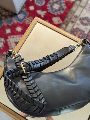 Jules Kae Zola Black Purse Vegan Leather Crescent Crossbody or