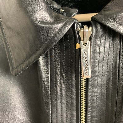 Baby Phat Vintage Reversible Jacket Black Leather/Faux Fur Collar