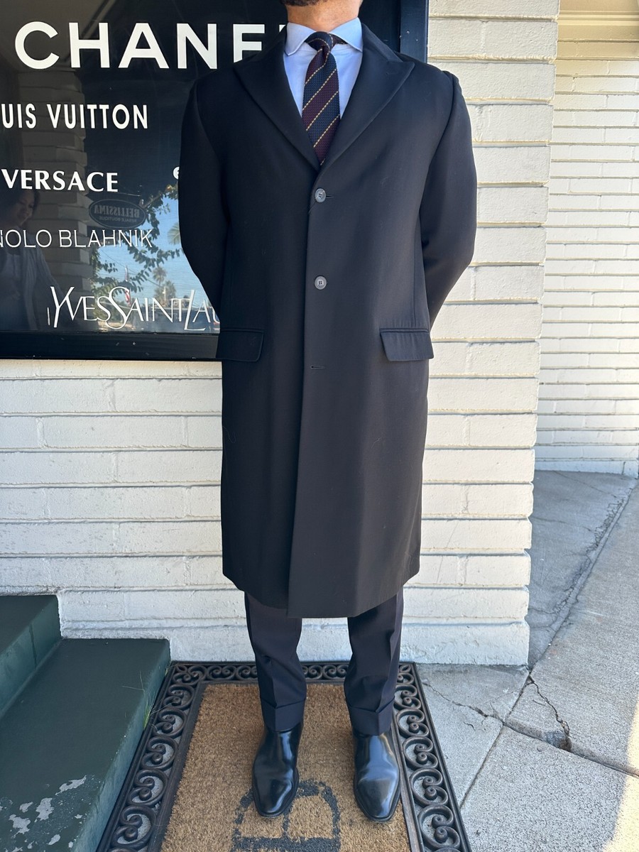 NEW Vintage Men's GIANNI VERSACE COUTURE Wool Coat 52 42 Black