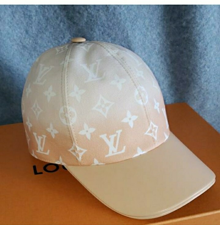 LOUIS VUITTON Hat Cap Mist Brume Peach Color Monogram Size M or L