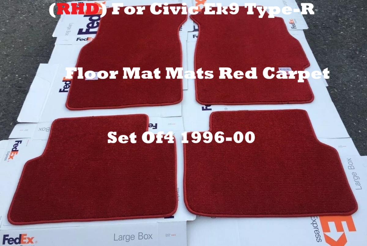 RHD) For Civic Ek9 Type-R Floor Mat Mats Red Carpet Set Of4 1996