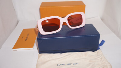 Louis Vuitton New Sunglasses Pink Pink Circle Rectangle Z2421E 9PK