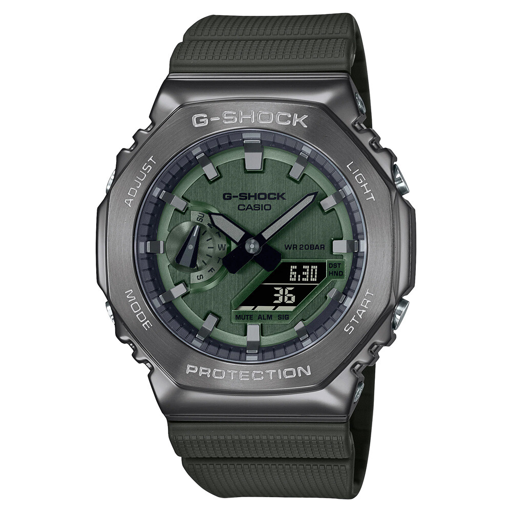 Casio G-Shock GM-2100 Metal Clad Watch Green CasiOak GShock GM