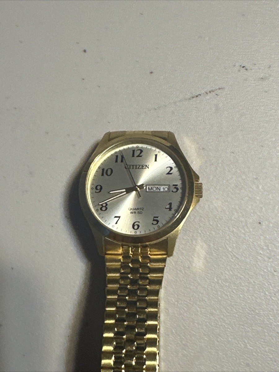 Citizen Mens Watch G101-S114322 Quartz Gold Dial Day Date