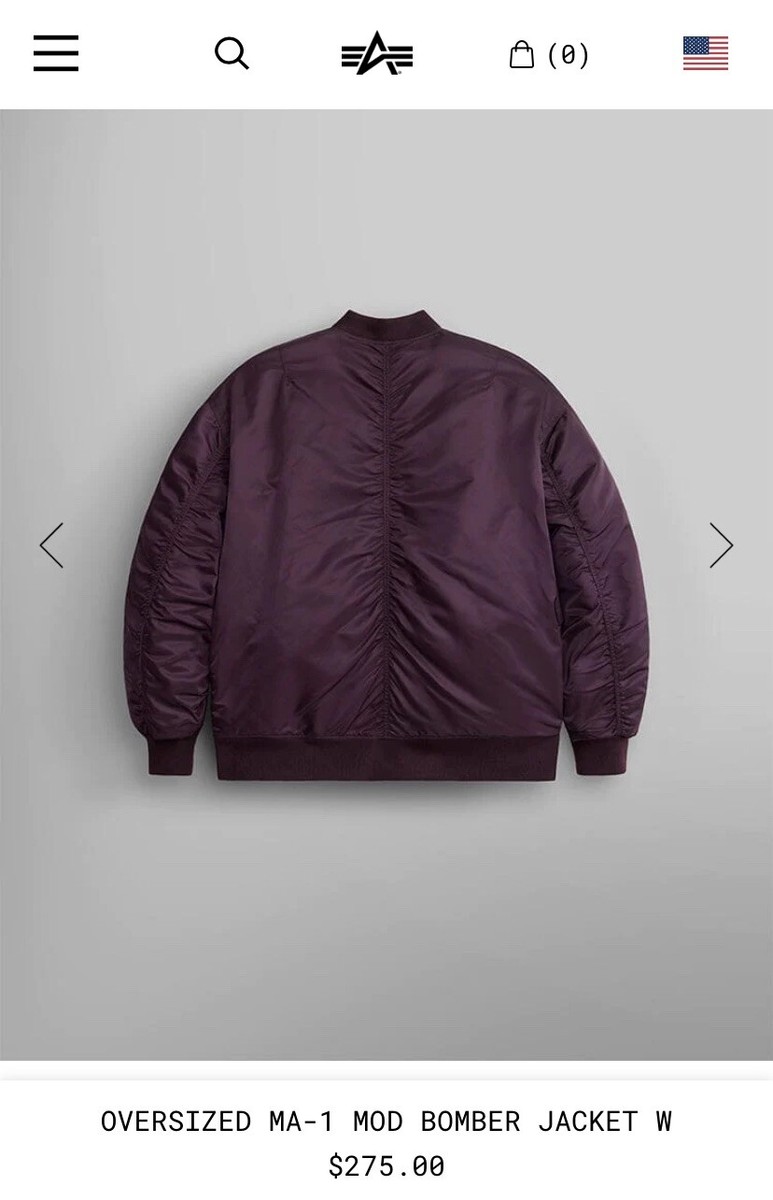 Alpha Industries Womens Oversized MA-1 Mod Flight Jacket size