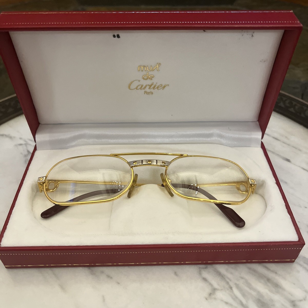 1990's Rapper must de Cartier Paris glasses w/box from Pierre