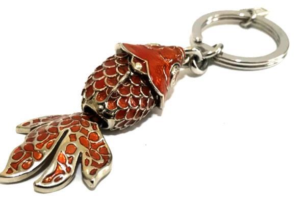 RARE Coach Ltd Ed 3D Movable Large Orange Koi Fish Key Fob Key
